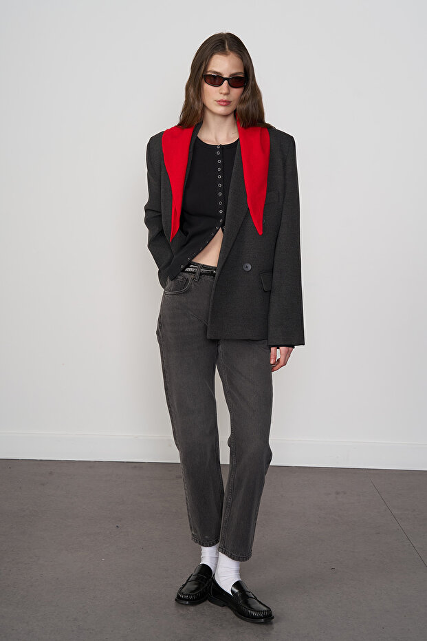 Kruvaze Kaşe Ceket - 1