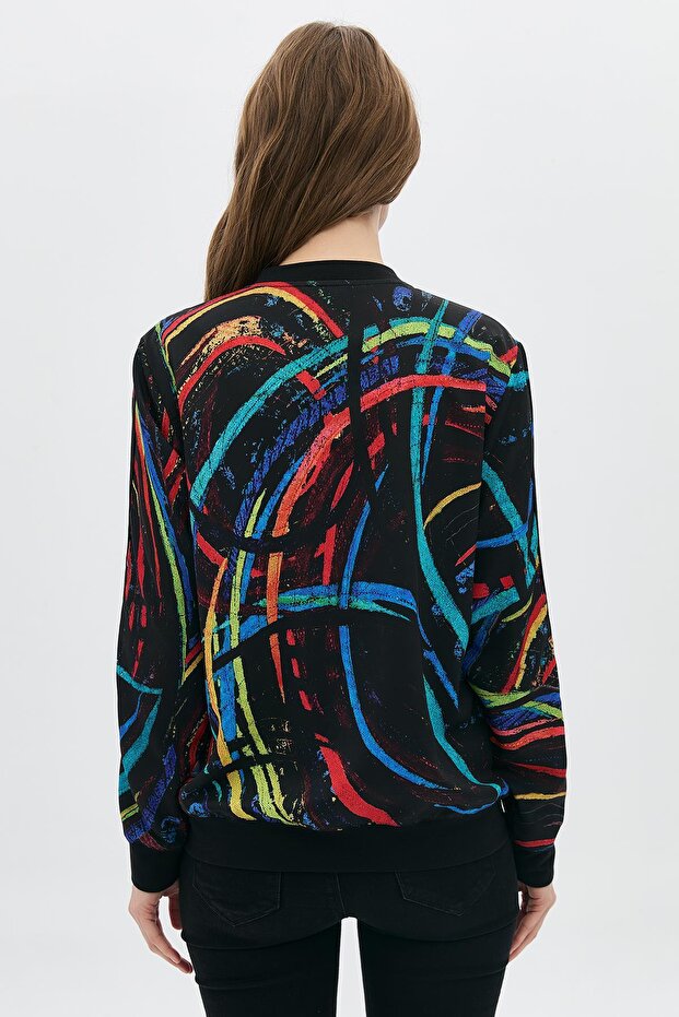 معطف بومبر بسحاب مطبوع رقميًا - 4