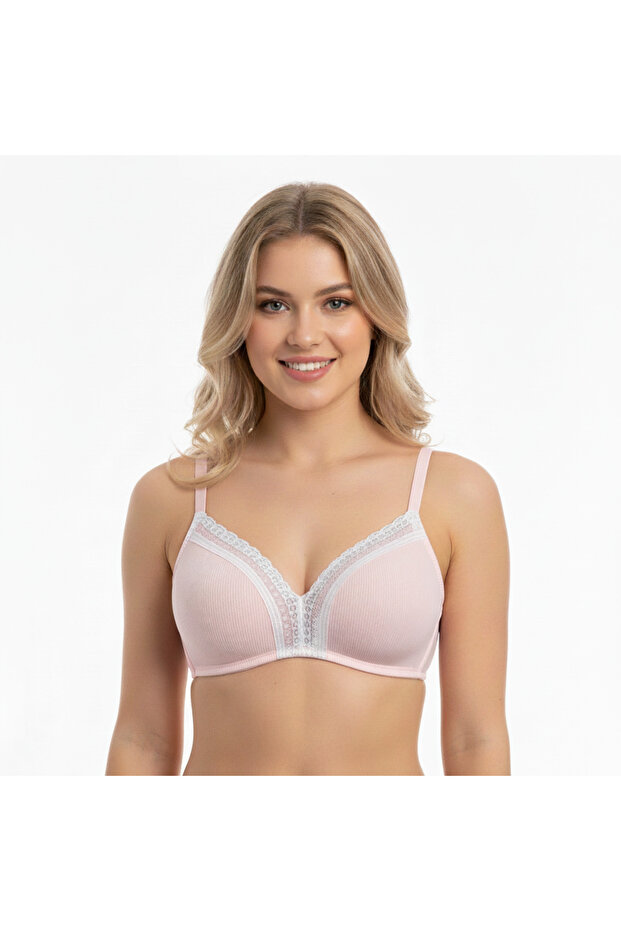 Women's Cotton Non-Wired Jacquard Camisole Rib Soft Bra Bb2103
