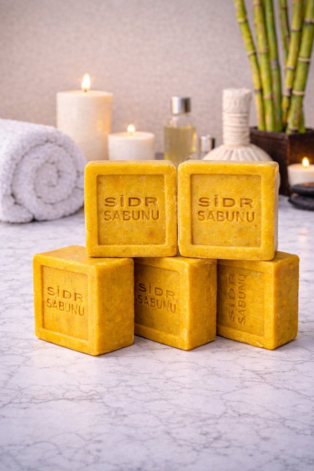 Sidr Soap 120-125 Gr 5 Pieces Natural Herbal Care Soap with Spiritual Therapy Effect Against Hair Loss