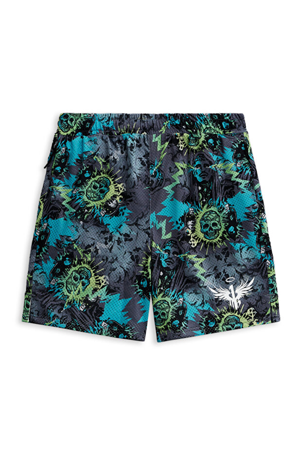 Mens X Melo Blue Hive Basketball Shorts - Multicolor