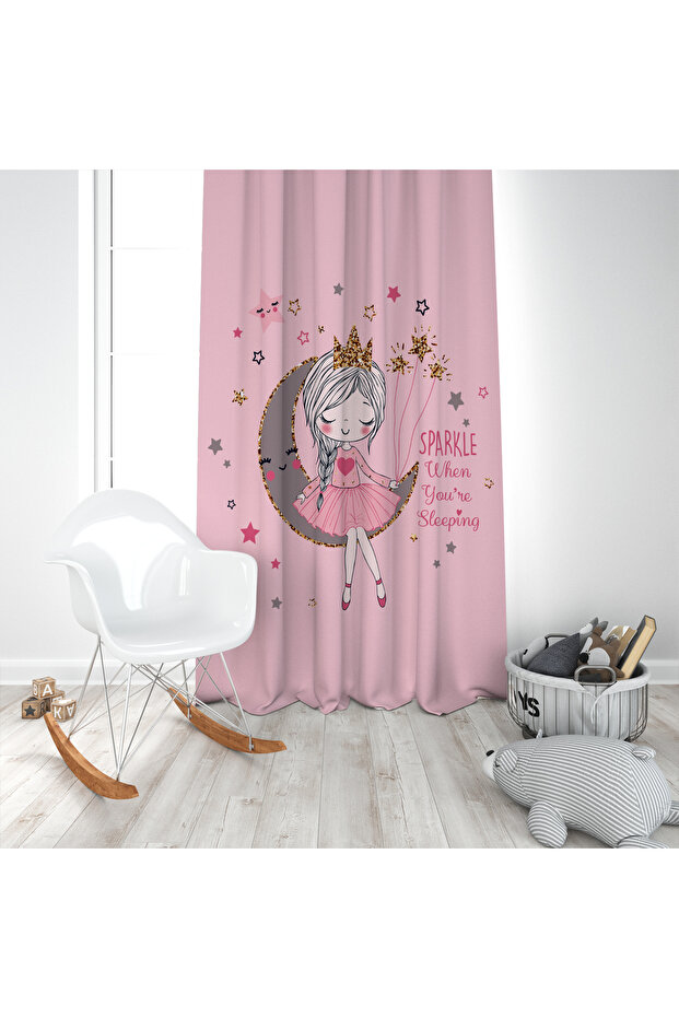 Ayda Kız Pembe Fon Perde - 1