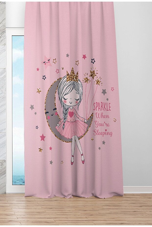 Ayda Kız Pembe Fon Perde - 5