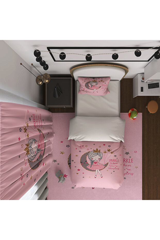 Ayda Kız Pembe Fon Perde - 3