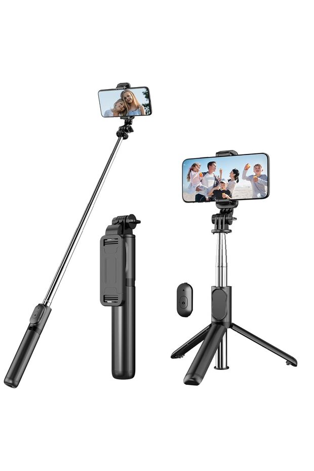 Genel Markalar Selfie Çubuğu Bluetooth Kumandalı Kablosuz Tripot Selfie Monopod Selfie Stick Işıksız model