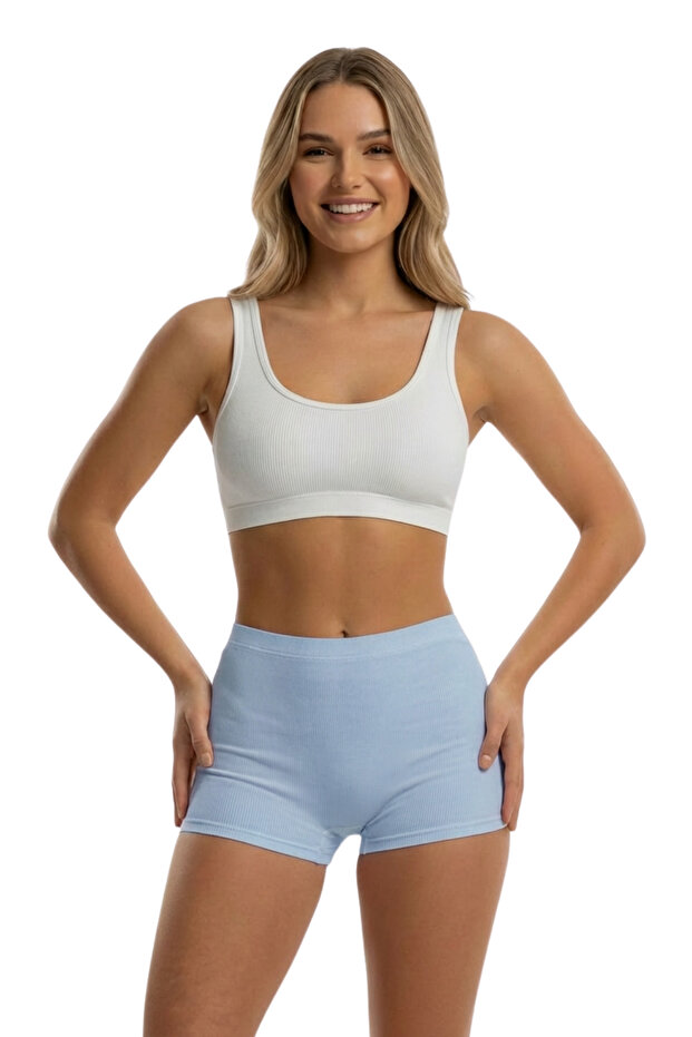 Kadın Üçlü Fitilli Modal Şort MODEL-2 - 3