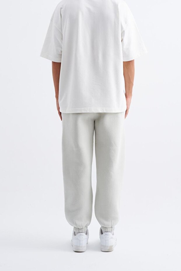 Men's Basic Jogger Relaxed Gray Sweatpants - 4