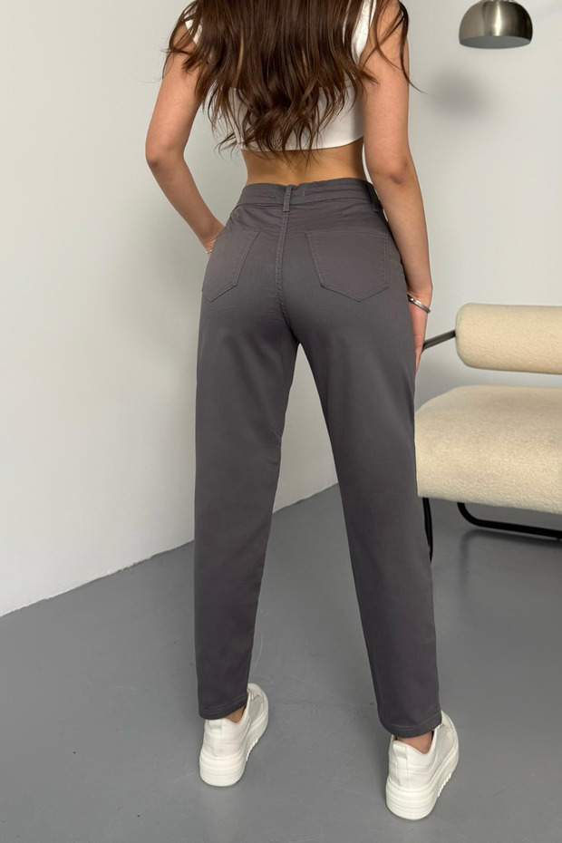 Női magas derekú Lycra/Rugalmas Mom nadrág - 4