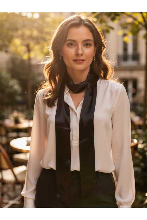 Women's Plain Skinny Scarf Neck Tie – Minimal Chic Style | Suitable as a Gift