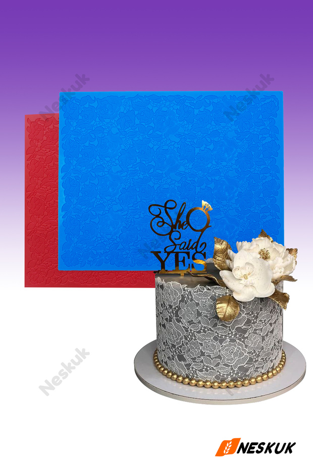 قالب سيليكون بنمط الدانتيل لحافة الكيك - 1