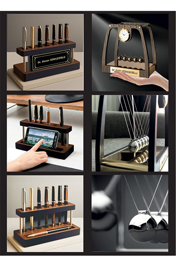 Masa Üstü Denge Topları Saatli Orta Boy - 6