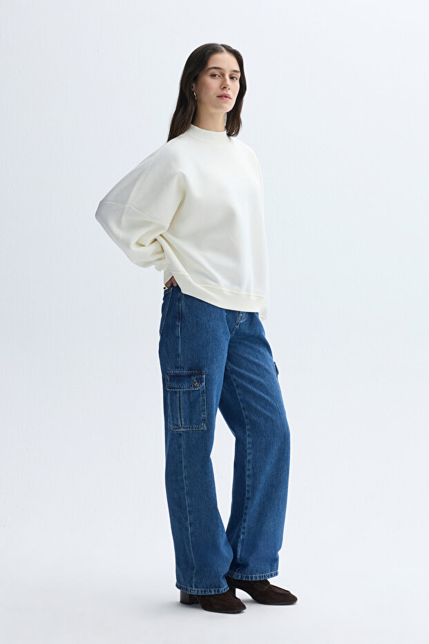 BİSİKLET YAKA OVERSIZE SWEATSHIRT - 3