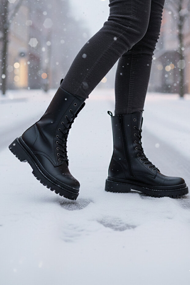 Women's Mathilda Stitched Boots Thick Sole Boots