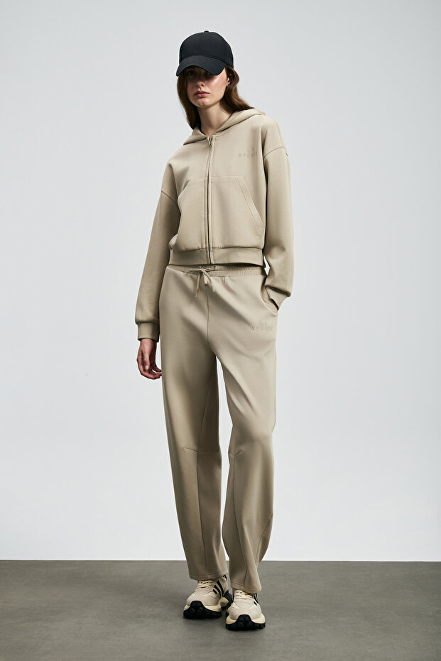 Ada Örme Kadın Eşofman Altı Bej - 1