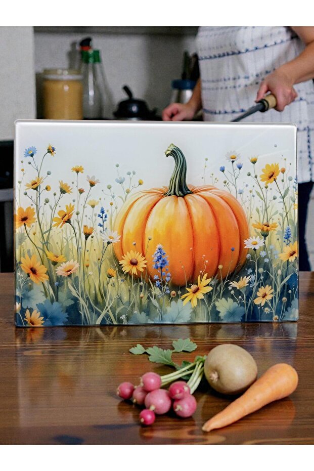 New Tempered Glass Vegetable Fruit Chopping Cutting Board Edges Oval, 25X35Cm
