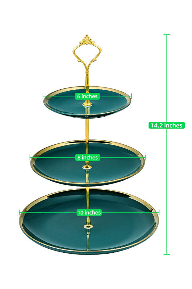 3 Tier Stackable Cake Tray WHITE (plastic) - 3