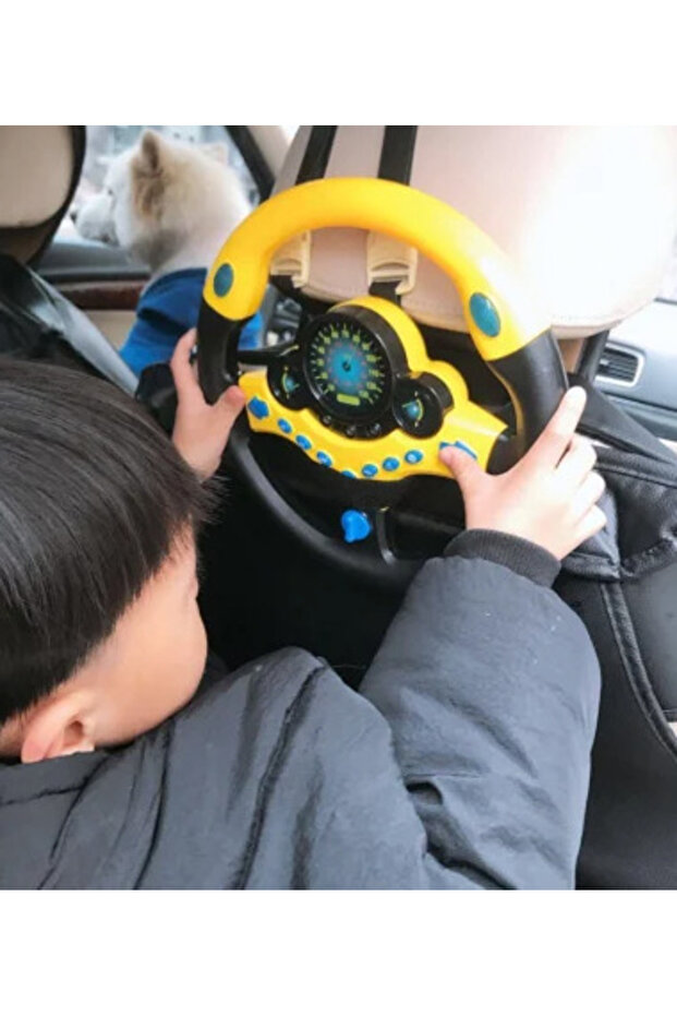 Interactive steering wheel with lights and sounds Learning Simulate Driver yellow - 6