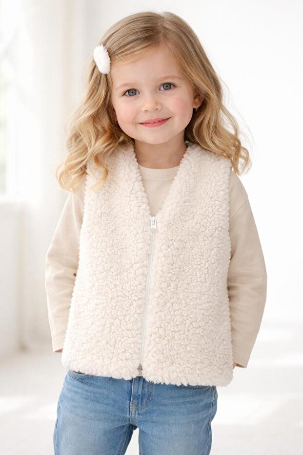 Teddy Plush Zippered Children'S/Baby Vest