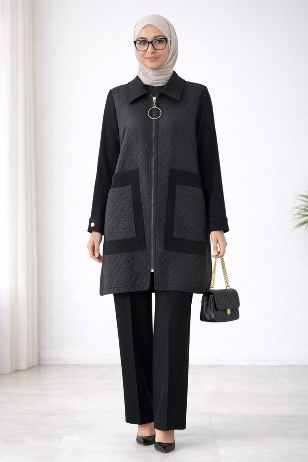 قبعة بسحاب منقوشة بالألماس - 1