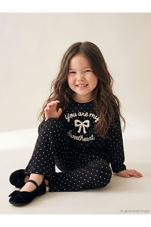 Ribbon Printed Girls' T-Shirt 2-Pack