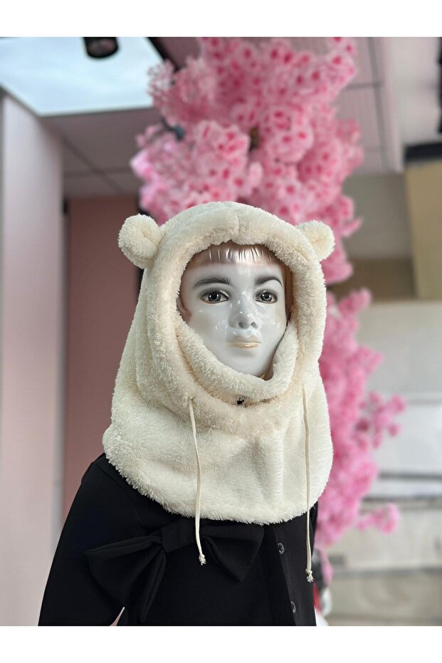Krem Teddy Şapka&Atkı - 2