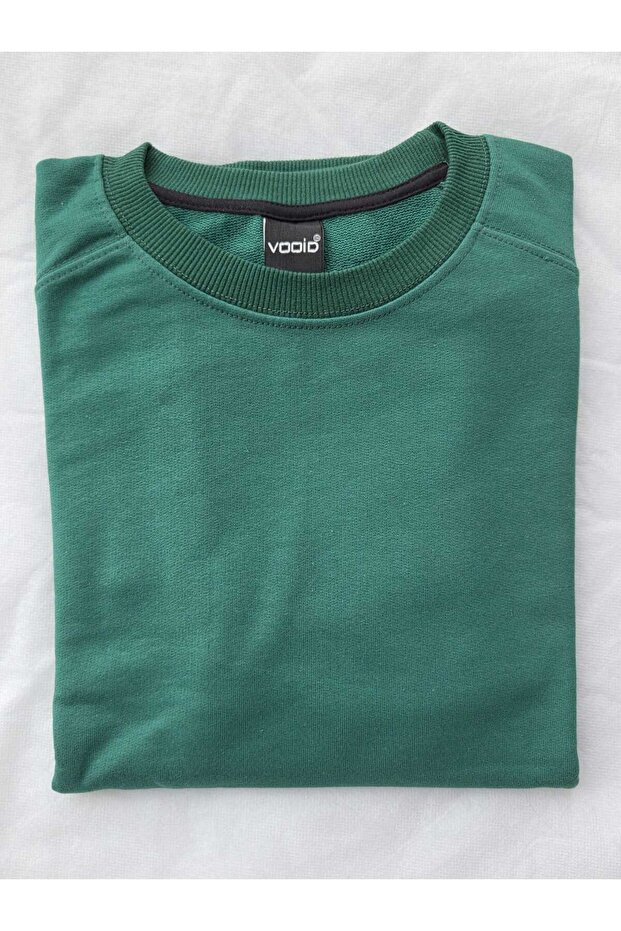 Oversize Basic Sweatshirt 3 İp Şardonsuz - 2