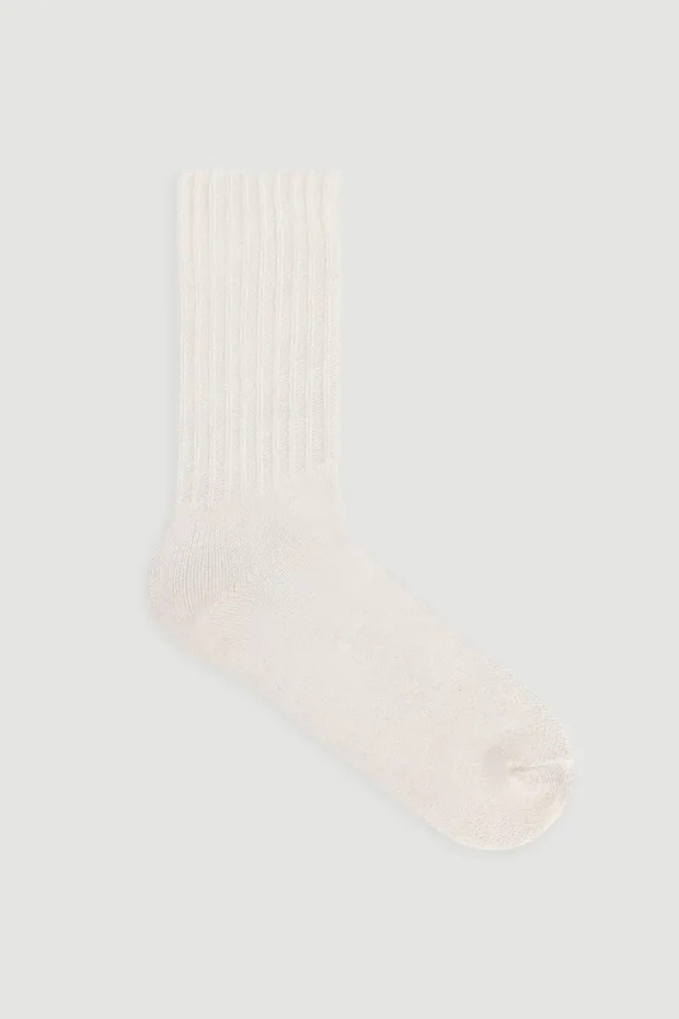 Yünlü Çorap - Ekru - 1