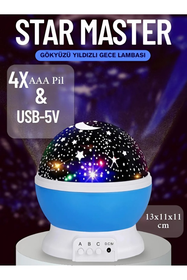 Colorful Starry Sky Projection Night Light - Blue - 4
