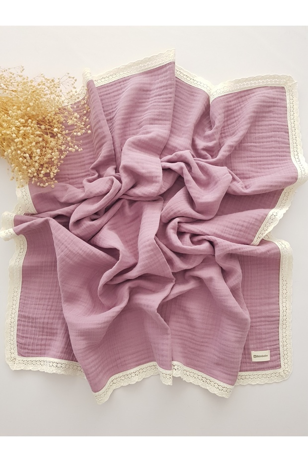 Lace Four-Layer Muslin Baby Blanket Muslin Swaddle 85 x 90