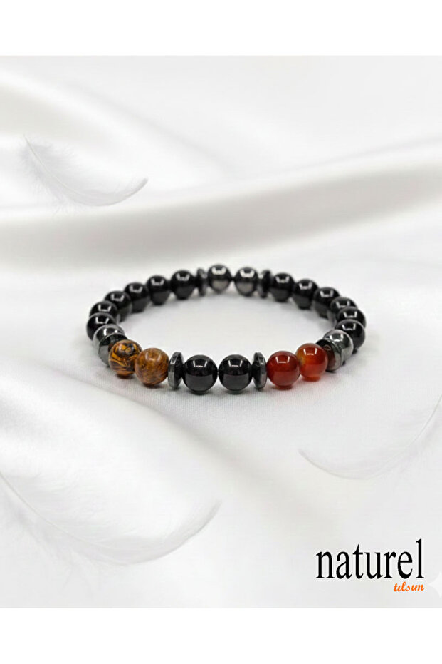 Original Virgo Zodiac Natural Stone Bracelet - Agate, Obsidian, Jasper