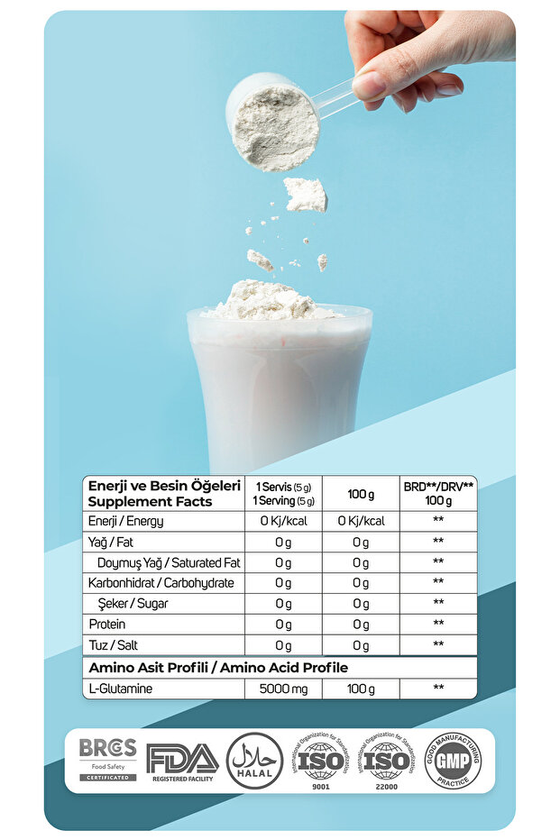 L-Glutamine 200g (40 Servis) - 3