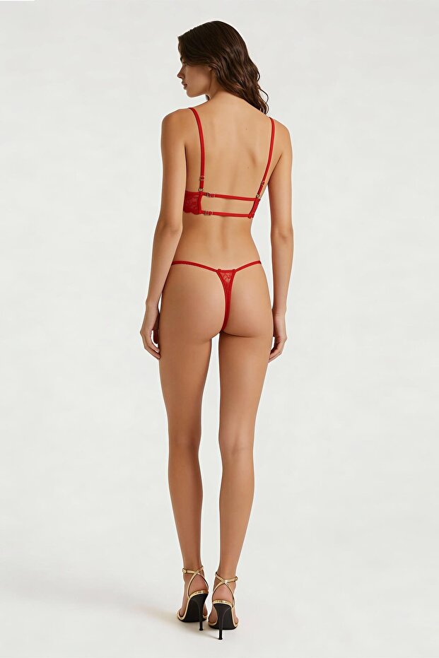 Eclatant Kırmızı Dantelli String - 3