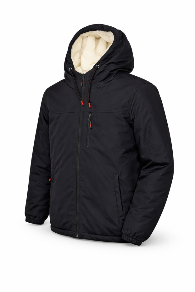 معطف رجالي مبطن بالفرو من الداخل - 1