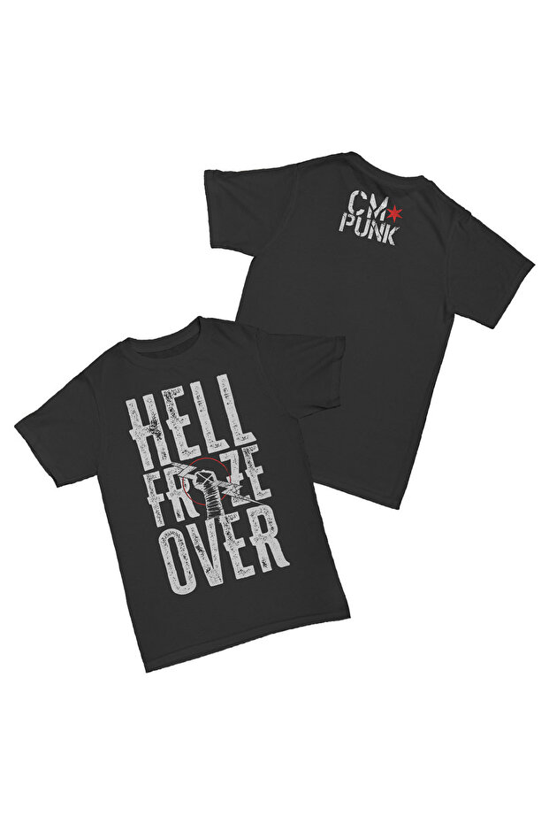 Cm Punk Hell Froze over Printed Cotton T-Shirt