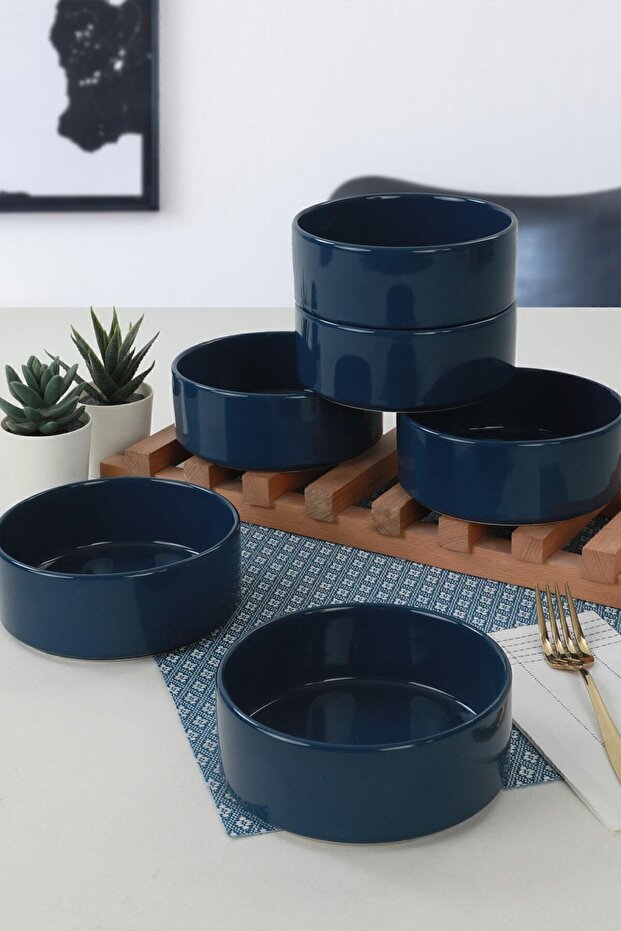 İndigo Mavi Stackable Çorba Kasesi 14 Cm 6 Adet - 1