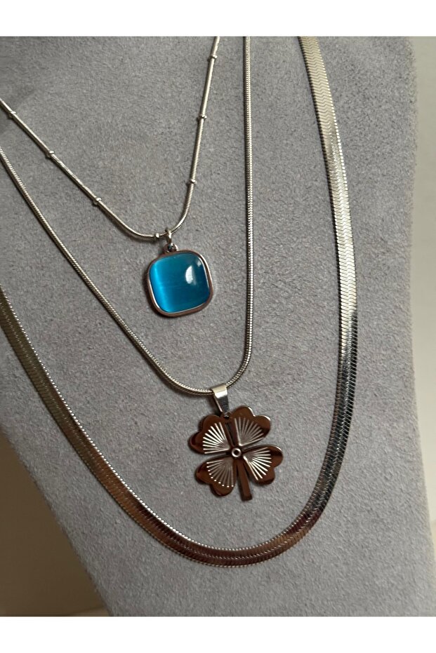 YONCA SİLVER ÇELİK KOLYE - 3