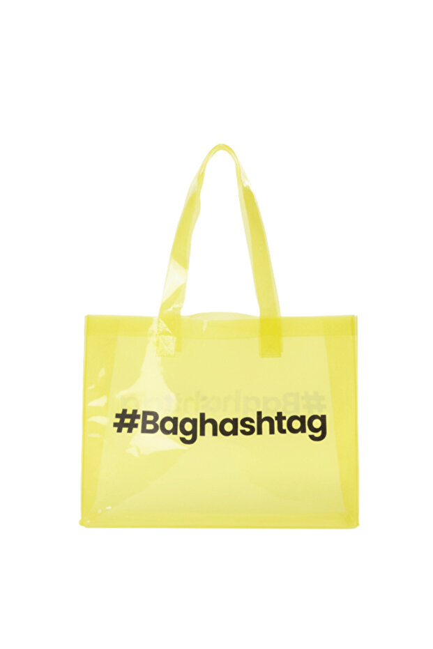 Sarı Şeffaf Plaj Çantası - 1