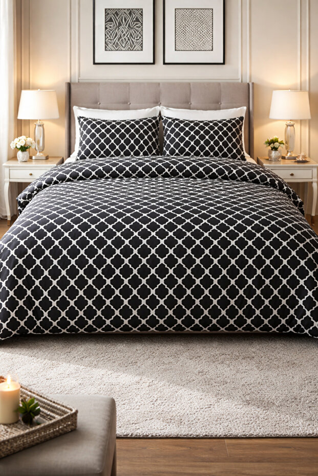 Double Patterned Duvet Cover Set (Without Sheets)