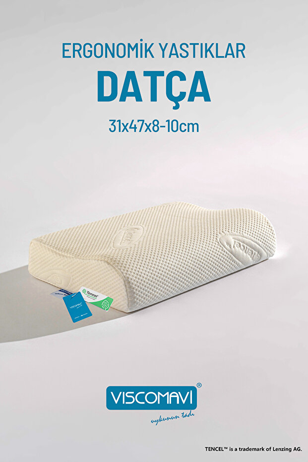 Datça Ergonomik & Ortopedik| Boyun destekli |Doğal Lif Kılıflı |Astarlı |Ömür Testli |Visco Yastık - 1