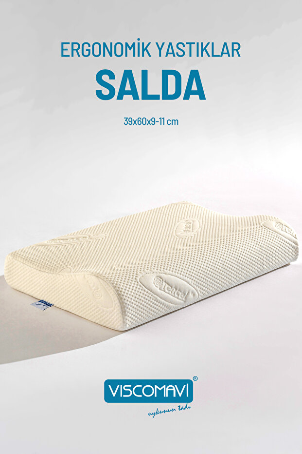 Salda Ergonomik & Ortopedik| Boyun destekli |Doğal Lif Kılıflı |Astarlı |Ömür Testli |Visco Yastık - 1
