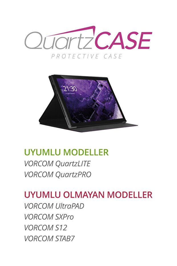 حافظة كمبيوتر لوحي من Quartzpro / Quartzlite مع حامل قابل للطي 360 درجة أمامية وخلفية حماية كاملة - 4