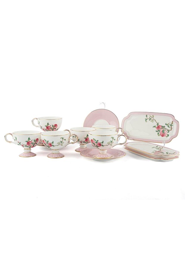 Peachy 15 Pieces Set of 6 Coffee Cups 90Cc