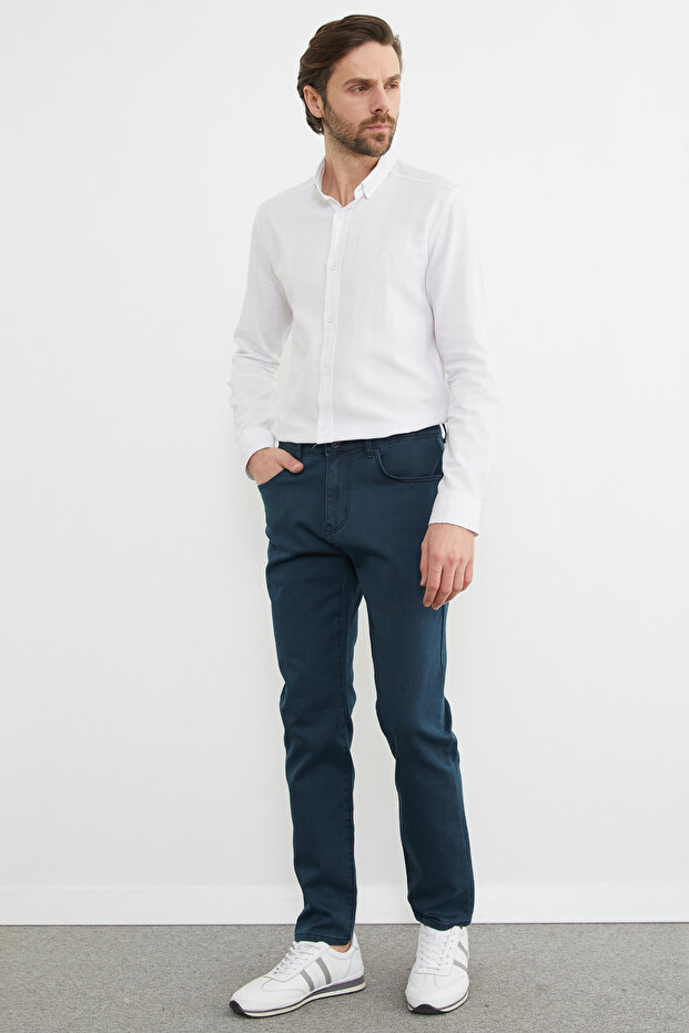 Düğmeli Regular Fit Jean - 5