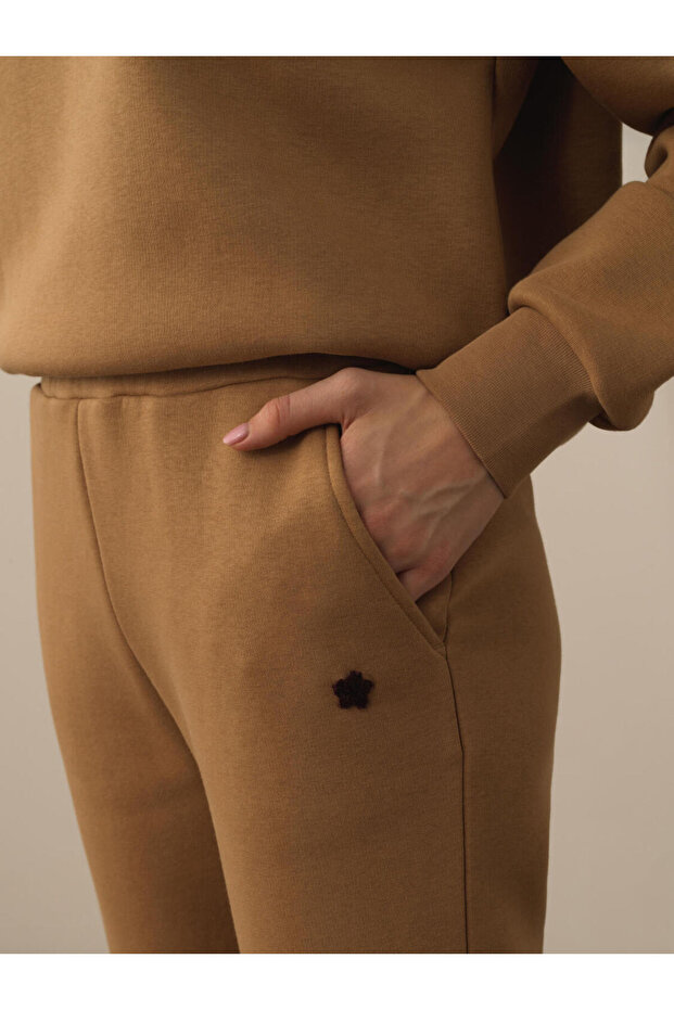Kadın Camel Basic Sweat Pantolon - 2