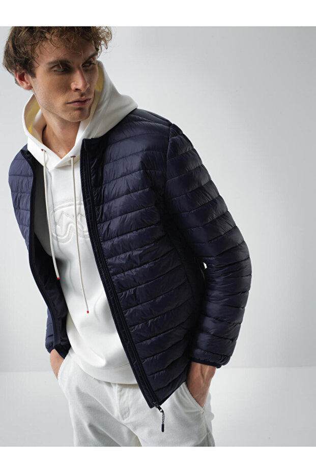 Erkek Lacivert Basic Şişme Mont - 1