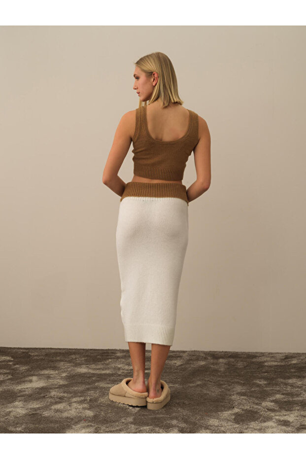 Kadın Camel Regular Fit Triko Atlet - 3