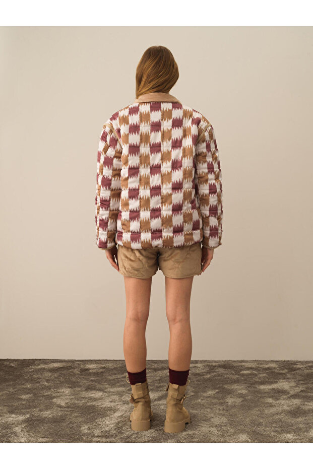 Kadın Camel Oversize Çift Taraflı Mont - 7