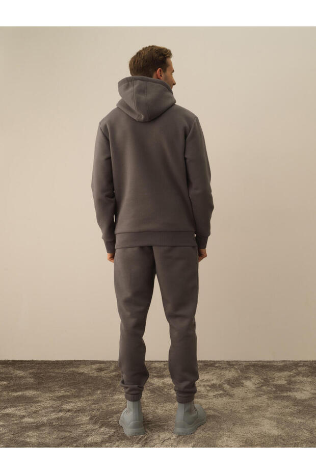 Erkek Gri Regular Fit Basic Sweatshirt - 3