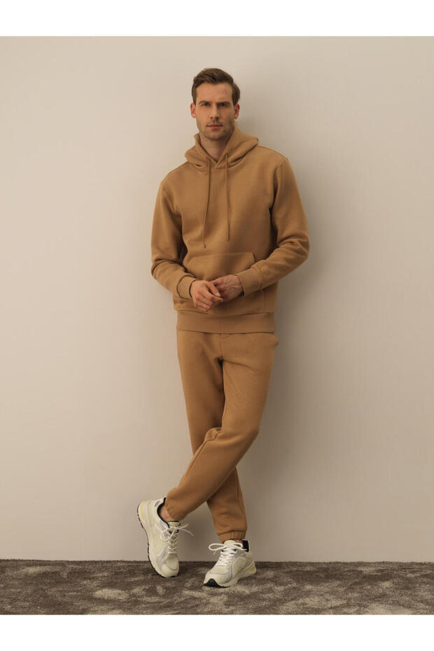 Erkek Camel Regular Fit Basic Sweatshirt - 4