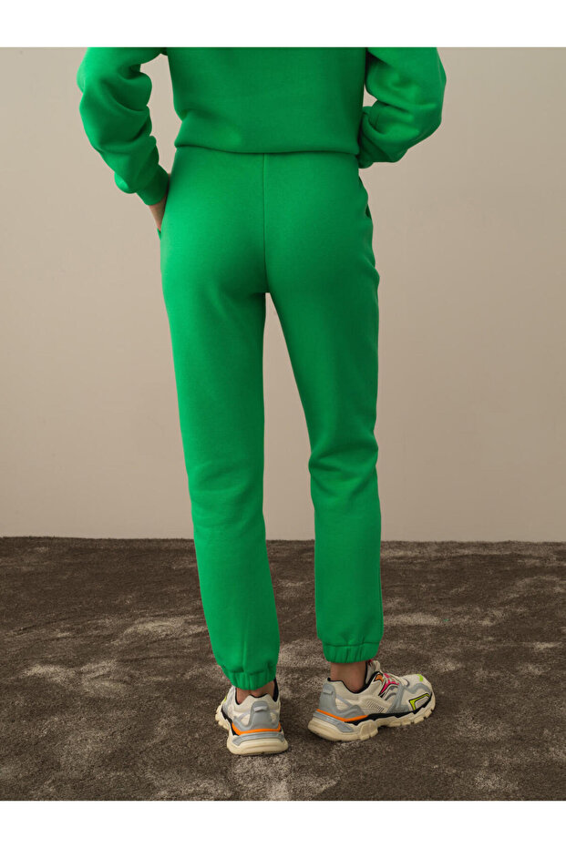 Kadın Yeşil Basic Sweat Pantolon - 3